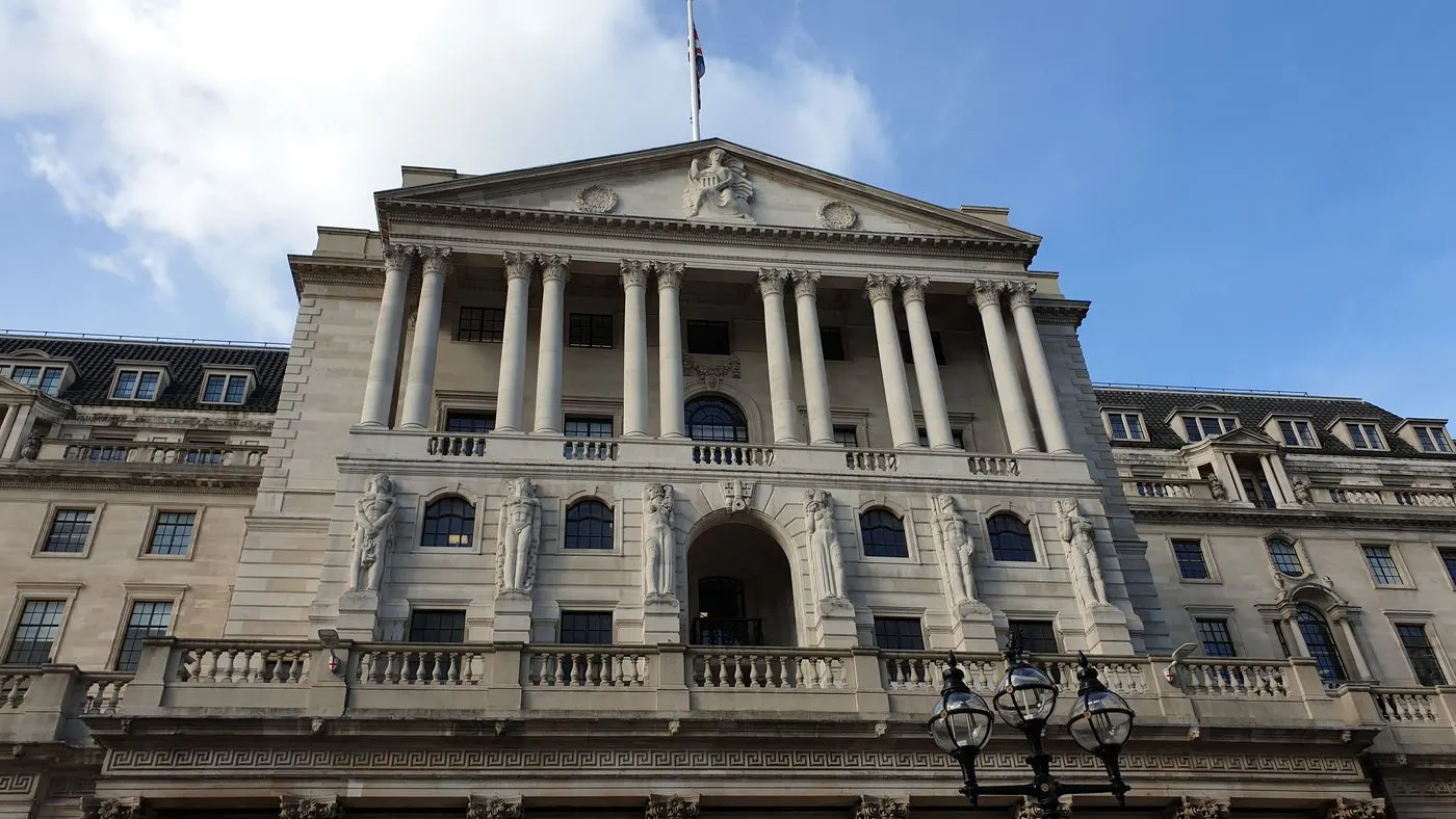 The facade of the Bank of England in London